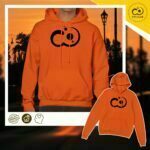 Sudadera Pictonemi Clásico Naranja - Miniatura del Producto (Vista con y sin Puesta)