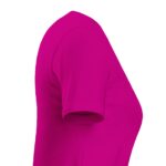 Acercamiento a la manga derecha de la Playera Premium ajuste femenino Pictonemi Clásico COLOR ROSA FRESA.