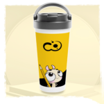 Taza de viaje de acero inoxidable con diseño Pictonemi Clásico, perfecta para artistas en movimiento.