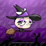 Acercamiento al fondo de pantalla de Wachi brujita, revelando detalles mágicos y encantadores.