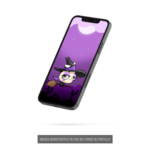 Teléfono con el fondo de pantalla de Wachi brujita temática de Halloween, mostrando el fondo limpio y listo para embrujar tu pantalla.