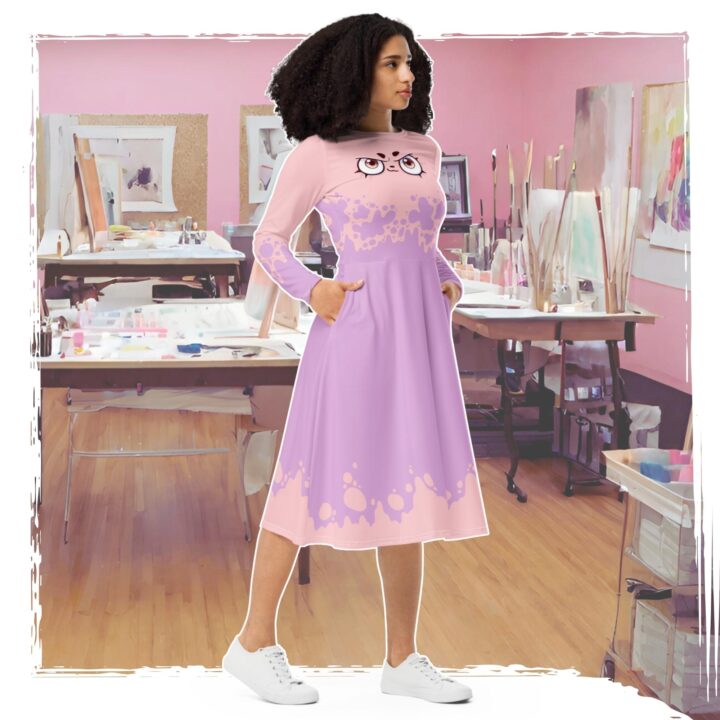 Vestido midi para Artistas Splash Paint, corte femenino
